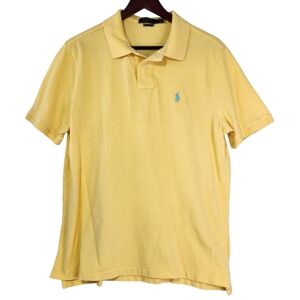 Vintage Polo Ralph Lauren Men's Size Large L Yellow Blue Logo Classic Fit Mesh